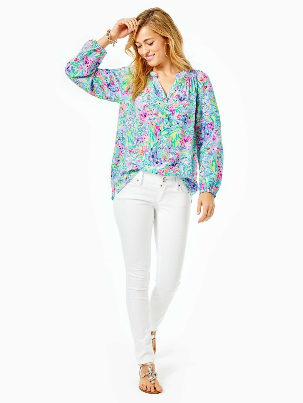 Lilly Pulitzer Worth Skinny Jean Sateen Resort White Coastal Resortwear